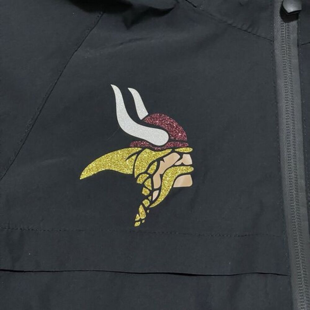 Forest‎ Grove Vikings Cheerleader Jacket Womens Medium Black Highschool Oregon - Picture 2 of 10